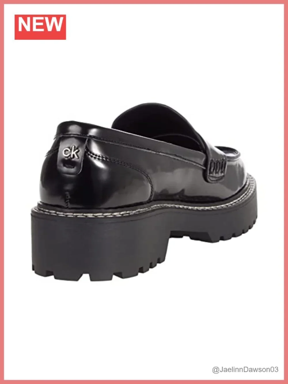 Calvin Klein Suzie Black Faux Leather Slip On Loafers Flats Women's Shoes